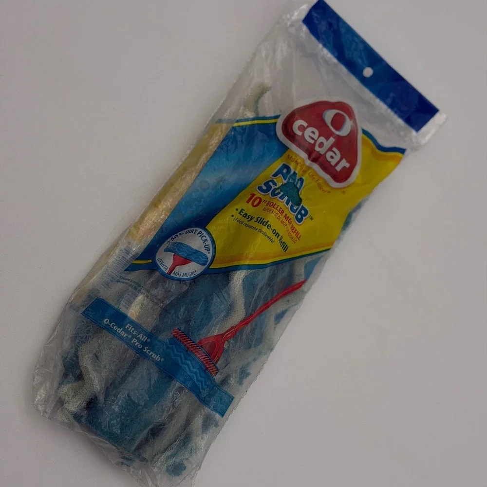 O-Cedar Pro Scrub 10 Inch Roller Mop Refill Blue Sponge Easy Slide-On 403660